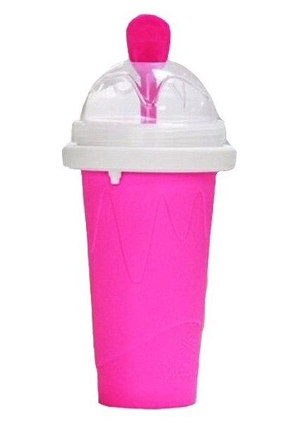 Pembe 350 ml Silikon Hızlı Dondurulmuş Dondurma Makinesi Sıkma Fincan Diy Ev Yapımı Hızlı Soğutma Sihirli Slush Bardak Milkshake Şişesi Smoothie Yapımcıları (Yurt Dışından)