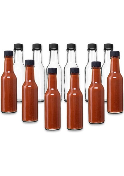 5oz 150ML 5 Oz 150 ml 250 ml Sıcak Sos Şişeleri (Woozy) Sızdırmaz Vidalı Kapaklı ve Delikli Redüktörlü Boş Şeffaf Cam Mini Likör Şişeleri (Yurt Dışından)