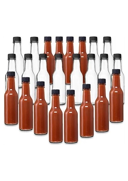 5oz 150ML 5 Oz 150 ml 250 ml Sıcak Sos Şişeleri (Woozy) Sızdırmaz Vidalı Kapaklı ve Delikli Redüktörlü Boş Şeffaf Cam Mini Likör Şişeleri (Yurt Dışından)