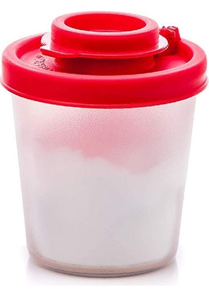 2 Orta Boy Tuzluk ve Biberlik Kırmızı Kapaklı Neme Dayanıklı Tuzluk Plastik Hava Geçirmez Baharat Kavanoz Dispenseri (Yurt Dışından)