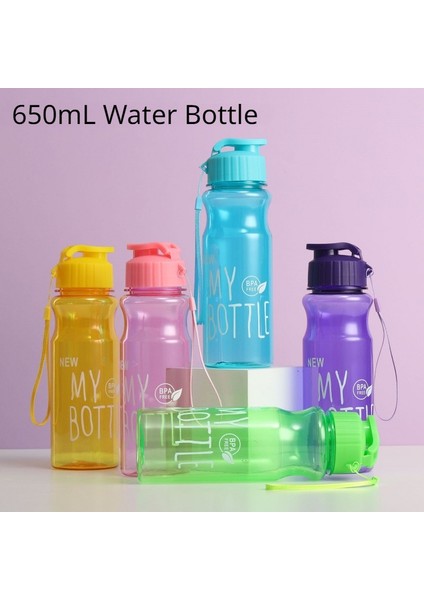 Lacivert 650ML 650ML Su Bardağı Spor Su Şişesi Açık Taşınabilir Su Bardağı Gıda Sınıfı Plastik Bardak Su Şişesi Çocuklar Için Içme Şişesi (Yurt Dışından)