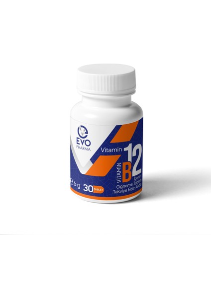 Evopharma Vitamin B12 Içeren Çiğneme Tableti Takviye Edici Gıda 30 Tablet