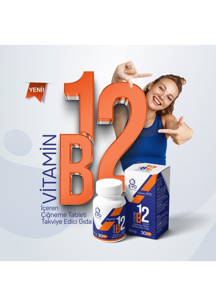 Evopharma Vitamin B12 Içeren Çiğneme Tableti Takviye Edici Gıda 30 Tablet