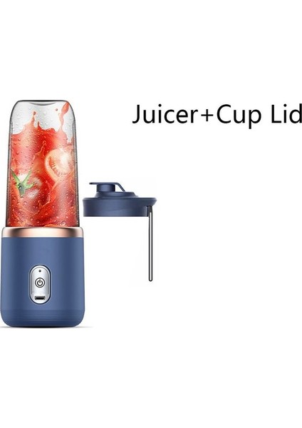Mavi Meyve Sıkacağı Kapağı Taşınabilir Elektrikli Küçük Meyve Suyu Sıkacağı Ev Çok Fonksiyonlu Meyve Suyu Fincanı Karıştırma ve Yardımcı Gıda (Yurt Dışından)