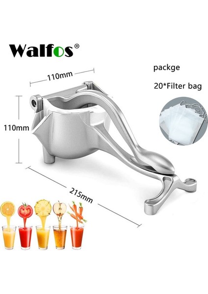 Tip A Walfos Alüminyum Alaşımlı Manuel Meyve Sıkacağı Kolay Temizlenebilir Ayrılabilir Meyve Sıkacağı Limon Nar Karpuz Suyu Mutfak Aksesuarları (Yurt Dışından)