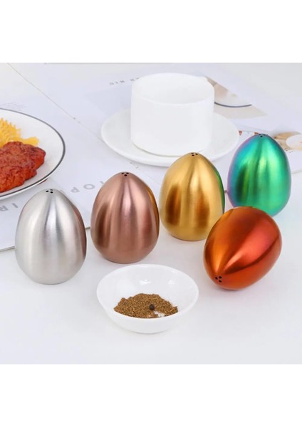 Sihirli Renk Tuz Mahzeni Baharat Biber Çalkalayıcı Yumurta Şekilli Konteyner Setleri Çelik Baharat Organizatör Çeşni Mutfak Gadget Şişe Barbekü (Yurt Dışından) fırsatları