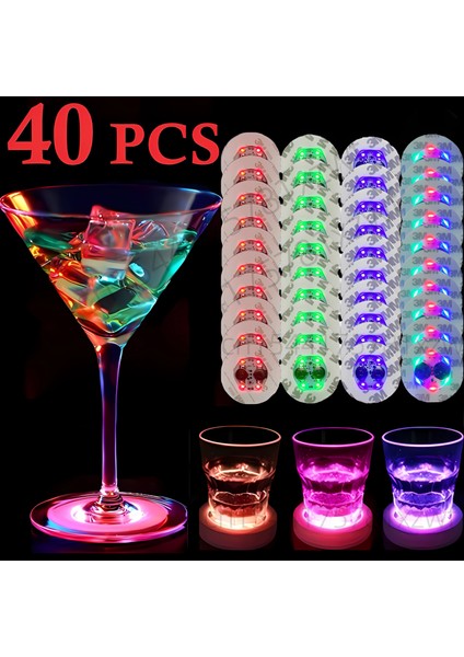 Yeşil 5 Adet 6.0 cm 40 Adet LED Coaster Aydınlık Şişe Çıkartmalar Işıkları 6 cm Noel Bar Için Lambalar Ktv Düğün Parti Kokteyl Içecek Bardak Vazo Dekor (Yurt Dışından)