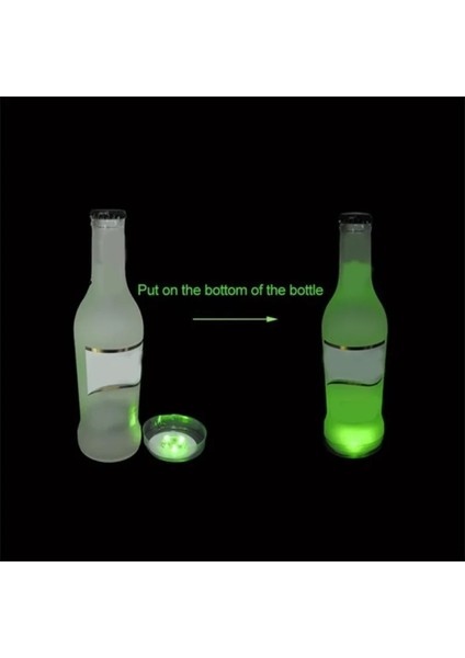 Beyaz 5 Adet 6 cm 40 Adet LED Işık Yayan Bardak Etiket Renkli Yanıp Sönen Şişe Etiket Işık Yayan Coaster Durak Bar Işık Yayan Sahne (Yurt Dışından)