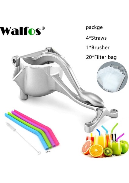 Tip B Walfos Alüminyum Alaşımlı Manuel Meyve Sıkacağı Kolay Temizlenebilir Ayrılabilir Meyve Sıkacağı Limon Nar Karpuz Suyu Mutfak Aksesuarları (Yurt Dışından)