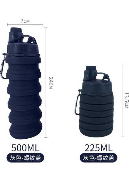 Blacka 500 ml 500 ml Taşınabilir Geri Çekilebilir Silikon Şişe Katlanır Su Şişesi Açık Seyahat Içme Bardağı Karabina ile Katlanabilir Bardak (Yurt Dışından)