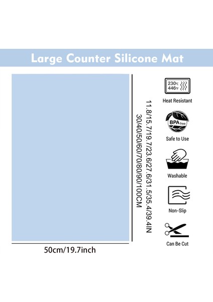 Beyaz Saydam 100X50CM Masa Mat Yemek Silikon Placemat Sıcak Ped 1mm Kalınlık Masa Örtüsü Masa Koruyucu Pişirme Mat Kaymaz Mutfak Masası Süslemeleri (Yurt Dışından) fırsatları