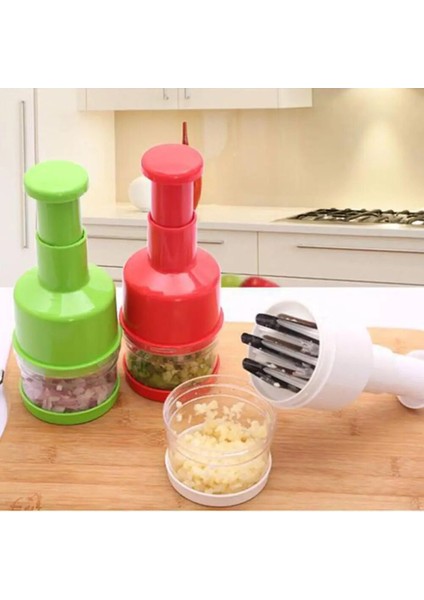 Beyaz Paslanmaz Çelik El-Preslenmiş Sebze Kesici Gıda Kıyıcı Soğan Kesme ve Sebze Doğrama Çok Fonksiyonlu Mutfak Aracı (Yurt Dışından) fırsatları