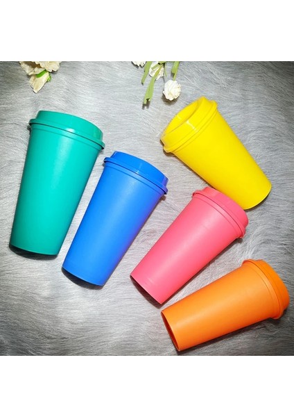 H 401-500 ml Klasik Şekil ve Hoş Geldiniz Bpa Içermez Starbkss Su Geçirmez 16 Oz Mat Kaplama Yeniden Kullanılabilir Plastik Kapaklı Seyahat Kahve Fincanı (Yurt Dışından)