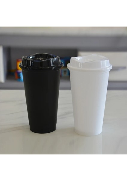 H 401-500 ml Klasik Şekil ve Hoş Geldiniz Bpa Içermez Starbkss Su Geçirmez 16 Oz Mat Kaplama Yeniden Kullanılabilir Plastik Kapaklı Seyahat Kahve Fincanı (Yurt Dışından)