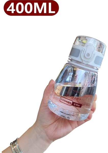 Beyaz 400ML 400ML Mini Içme Suyu Şişesi Bpa Içermeyen Plastik Su Bardağı Taşınabilir Yeniden Kullanılabilir Flip Top Açık Kamp Için Spor Su Şişeleri (Yurt Dışından)