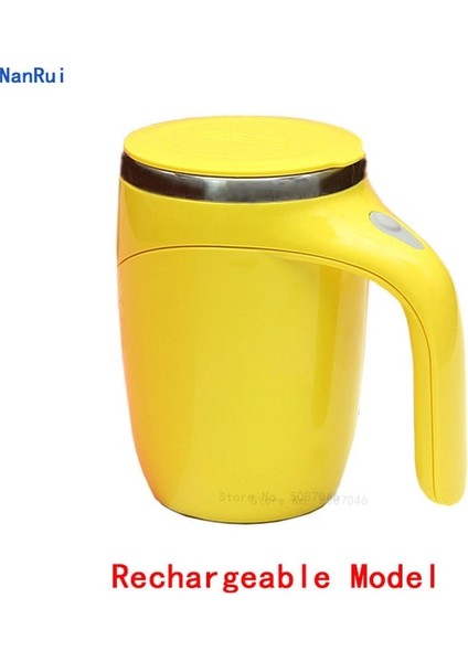 USB Sarı 380 ml Otomatik Kendini Karıştıran Manyetik Kupa USB Paslanmaz Çelik Süt Kahve Karıştırma Fincan Blender Akıllı Mikser Termal Fincan Drinkware Hediyeler (Yurt Dışından)