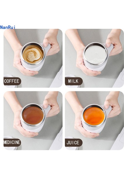 USB Sarı 380 ml Otomatik Kendini Karıştıran Manyetik Kupa USB Paslanmaz Çelik Süt Kahve Karıştırma Fincan Blender Akıllı Mikser Termal Fincan Drinkware Hediyeler (Yurt Dışından)
