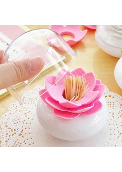 Pembe 1 Adet Lotus Kürdan Pamuk Tomurcuk Tutucular Pamuklu Çubukla Kutusu Kürdan Tutucu Saklama Kutusu Toz Geçirmez 4 Renk Masa Dekor (Yurt Dışından)