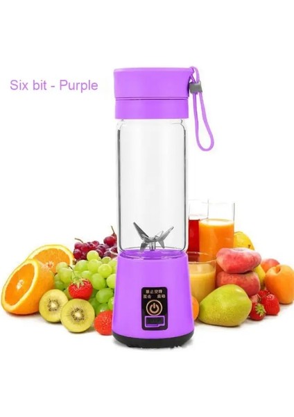 Mor Taşınabilir Mini Mikser Elektrikli Meyve Sıkacağı Makinesi Taze Meyve Suyu Smoothie Maker Bardak Şişe Bir Seyahat Mutfak (Yurt Dışından)