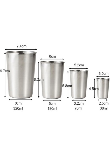 1 Adet 320 ml 30/70/180/320 ml Açık Pratik Seyahat Paslanmaz Çelik Bardak Mini Set Gözlük Viski Şarap Kahve Taşınabilir Drinkware Kupa (Yurt Dışından)