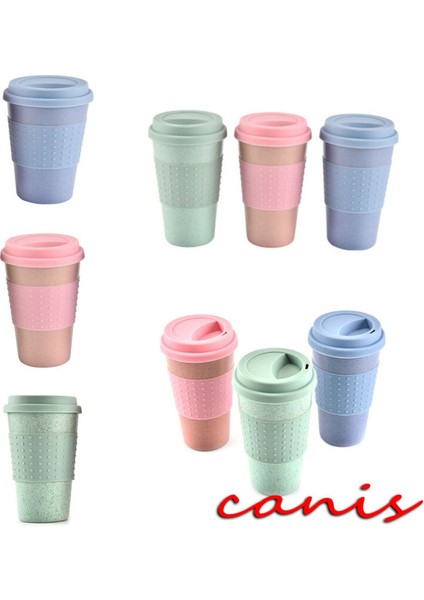 Yeşil 201-300ML Yeniden Kullanılabilir Bambu Elyaf Ecoffee Fincanları Çevre Dostu Seyahat Kahve Kupaları 12OZ 14OZ (Yurt Dışından)