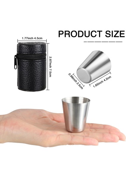 230 Gösterisi Olarak 1/6 Adet Paslanmaz Çelik Bardaklar Mini Shot Cam Bira Bardağı Metal Şarap Bardağı Kahve Tumbler Çay Süt Kupalar Kamp Yürüyüş Taşınabilir Bardak Seti (Yurt Dışından)