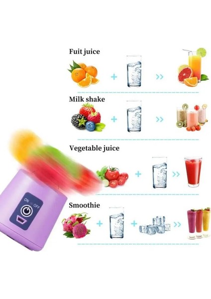 Mor Taşınabilir Mini Mikser Elektrikli Meyve Sıkacağı Makinesi Taze Meyve Suyu Smoothie Maker Bardak Şişe Bir Seyahat Mutfak (Yurt Dışından) indirimleri