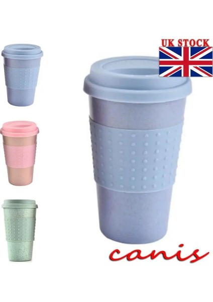 Yeşil 201-300ML Yeniden Kullanılabilir Bambu Elyaf Ecoffee Fincanları Çevre Dostu Seyahat Kahve Kupaları 12OZ 14OZ (Yurt Dışından)