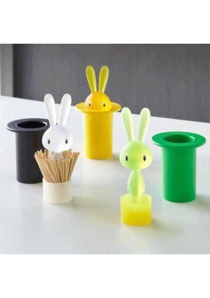 Siyah 7.5X7.5X15 cm Ev Kürdan Tutucu Saklama Kutusu Büyük Kapasiteli Toz Geçirmez Kendi Kendini Toplama Tavşan Kürdan Tutucu Organizatör (Yurt Dışından) fiyatları