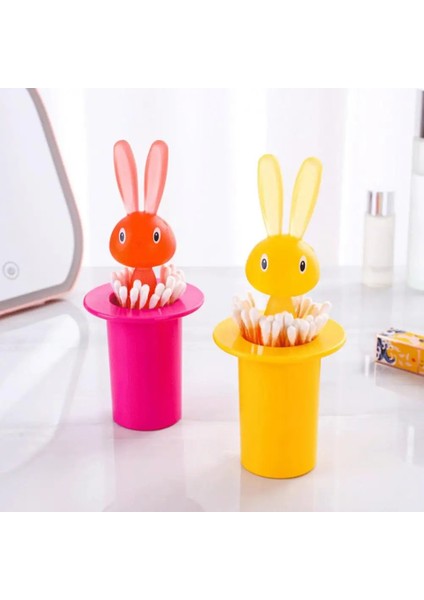 Siyah 7.5X7.5X15 cm Ev Kürdan Tutucu Saklama Kutusu Büyük Kapasiteli Toz Geçirmez Kendi Kendini Toplama Tavşan Kürdan Tutucu Organizatör (Yurt Dışından) fırsatları