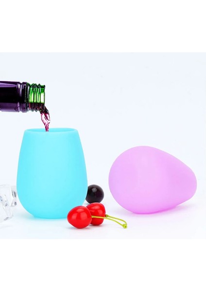 Yeşil 350 ml Ev Mutfak Bar Malzemeleri Silikon Şarap Bardağı Yaratıcı Seyahat Açık Taşınabilir Anti-Güz Silikon Su Bardağı Gıda Kullanımı Için (Yurt Dışından)