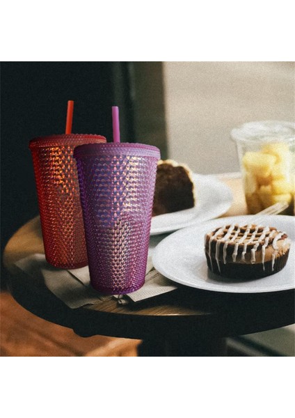 Durian Kupası 05 473ML Logolu 16OZ Çift Katmanlı Durian Kahve Kupaları Logo'lu Plastik Elmas Radyant Tanrıça Kupası Yaz Soğuk Su Şişeleri Pipetli Tumbler (Yurt Dışından)