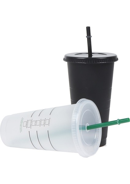 5 Paket B 1/5pcs Saman Bardağı Logolu ve Ölçekli Yeniden Kullanılabilir Renkli Bardak Büyülü Plastik Soğuk Su Renk Değiştiren Bardak Tumbler Renk Değişikliği (Yurt Dışından)
