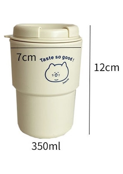 Pk 350ML 1pc Taşınabilir Karikatür Sevimli Tavşan El-Boyalı Kahve Kupaları Taşınabilir Yeniden Kullanılabilir Kaymaz Içme Gereçleri Kupa Basit Çay Kahve Fincanları (Yurt Dışından)