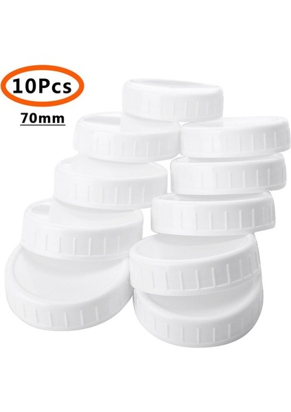 Beyaz 70MM Abd/ingıltere Stok Mason Kavanoz Kapakları Çizgisiz Nervürlü Plastik Bardak Kapağı Düzenli Ağız Mason Konserve Sızdırmaz Depolama Şişe Kapakları Kapak (Yurt Dışından)