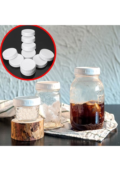 Beyaz 70MM Abd/ingıltere Stok Mason Kavanoz Kapakları Çizgisiz Nervürlü Plastik Bardak Kapağı Düzenli Ağız Mason Konserve Sızdırmaz Depolama Şişe Kapakları Kapak (Yurt Dışından) fırsatları