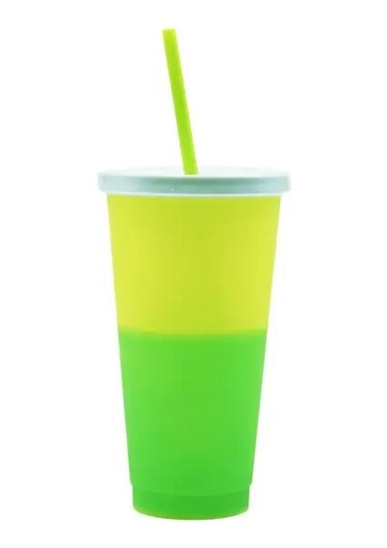 Sarı Halka Renk Değiştiren Bardak 720ML Tatsız Renk Değiştiren Soğuk Su Kapaklı Bardak Plastik Renk Değiştiren Ev Saf Renk Su Bardağı (Yurt Dışından)