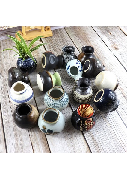 Renk 19 Japon Tarzı Fincan Pot Kürdan Varil Tay Dekoratif Pişirme Tencere Restoran Seramik Sofra Kürdan Konteyner ZD112 (Yurt Dışından) indirimleri