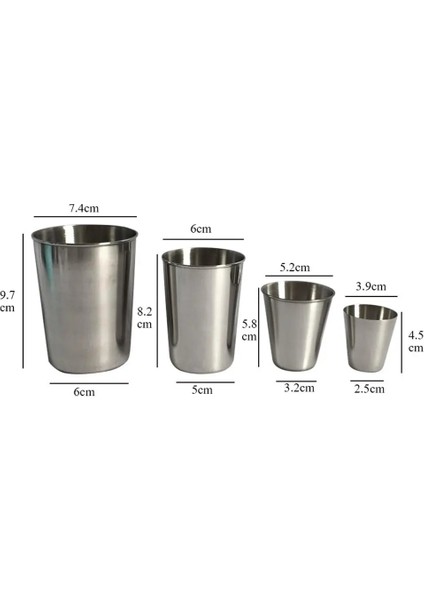 320 ml Açık Seyahat Fincan Mini Şarap Bira Viski Kupaları 1 Adet 30 Ml/50 ML/180 ML/320 ml Içecek Bardağı Paslanmaz Çelik Shot Bardakları Bardak (Yurt Dışından)