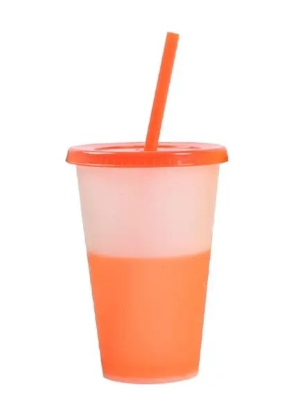 Orange Chic Su Kupa Çok Renkli Su Şişesi Yaratıcı Gıda Sınıfı Anti-Solmaya Renk Değişikliği Su Şişesi (Yurt Dışından)
