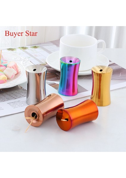 Rainbowno.3 1 Adet Renkli Paslanmaz Çelik Kürdan Kutusu Tutucu Altın Konteyner Yeniden Kullanılabilir Ev Masa Kürdan Depolama Kürdan Dağıtıcı (Yurt Dışından) fiyatları