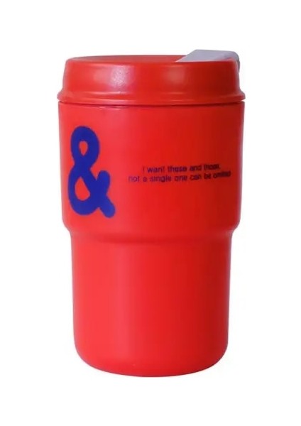 Kırmızı 450 ml Yaratıcı Kahve Fincanı Mühürlü Kapaklı Gıda Sınıfı Pp Drinkware Taşınabilir Kullanışlı Kahve Kupa Seyahat Araba Su Bardağı Doğum Günü Hediyesi (Yurt Dışından)