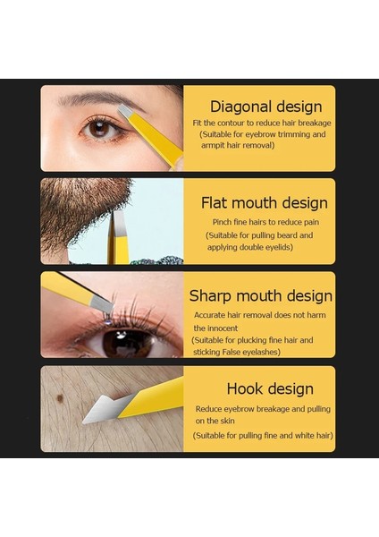 Sarı 4 Adet Renkli Paslanmaz Çelik Cımbız (Yurt Dışından) fiyatları