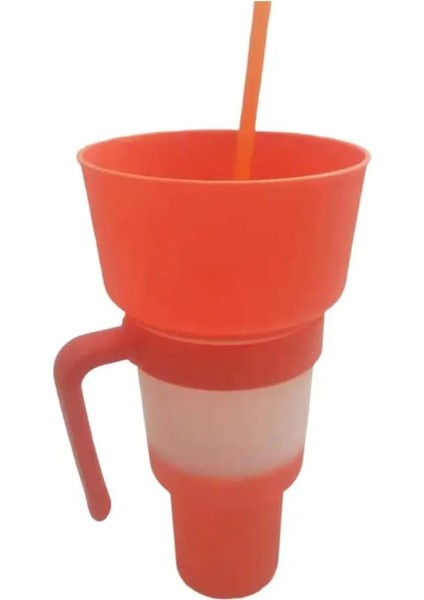 Pembe 1000ML Stadyum Bardak Saman Saplı Renk Değiştiren Büyük Gıda Sınıfı Plastik Üst Kase Patlamış Mısır Aperatif Içecek Damlatmaz Bardak (Yurt Dışından)