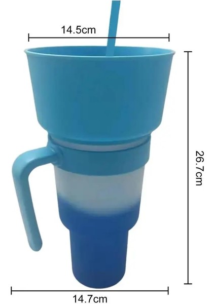Pembe 1000ML Stadyum Bardak Saman Saplı Renk Değiştiren Büyük Gıda Sınıfı Plastik Üst Kase Patlamış Mısır Aperatif Içecek Damlatmaz Bardak (Yurt Dışından)