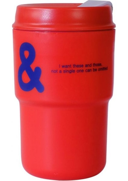 Kırmızı 450 ml Yaratıcı Kahve Fincanı Mühürlü Kapaklı Gıda Sınıfı Pp Drinkware Taşınabilir Kullanışlı Kahve Kupa Seyahat Araba Su Bardağı Doğum Günü Hediyesi (Yurt Dışından)