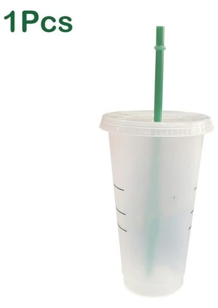 1 Adet 710 ml Logolu 700 ml Yeniden Kullanılabilir Renk Değişimi Flaş Parlak Kahve Fincanları Plastik Tumbler Kapaklı Plastik Bardak Logolu Kahve Kupa Kahve Dükkanı Için (Yurt Dışından)