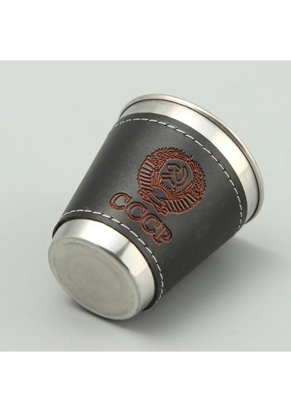30ML-4 Adet 4 Adet/grup 30/70 ml Açık Kamp Sofra Seyahat Bardak Seti Piknik Malzemeleri Paslanmaz Çelik Şarap Bira Bardağı Viski Kupalar Pu Deri (Yurt Dışından)