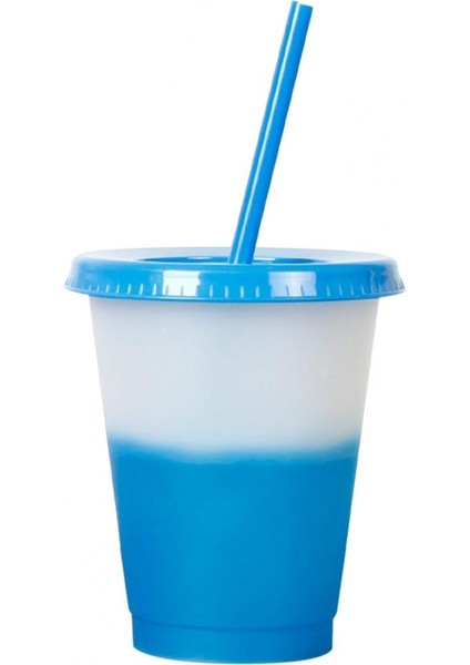 Sarı 473 ml Renk Değiştiren Soğuk Bardaklar Yeniden Kullanılabilir Plastik Bardak Kapaklı ve Samanlı Soğuk Bardak Saman Bardak Drinkware Mutfak Aletleri (Yurt Dışından) indirimleri