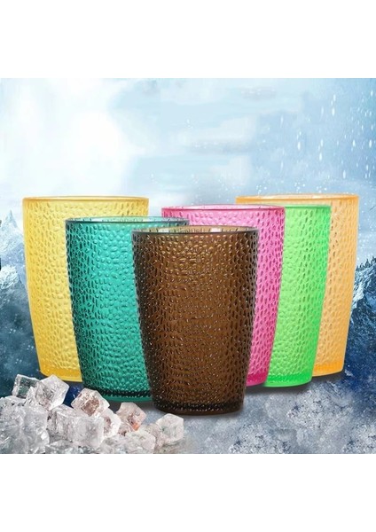 Açık Sarı 200ML Meyve Suyu Bardağı 200ML 360ML Renkli Akrilik Çevre Koruma Anti-Sıcak Anti-Sonbahar Bira Çay Bardağı Bar Restoran Ev Eşyaları (Yurt Dışından)